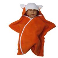 baby wrap kuscheliger schlafsack - strampelsack  aus fleece " fuchs " in sternenform Bild 2