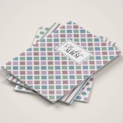 Stickeralbum "Pastell Muster" • A5 Aufkleberheft mit 32 Seiten zum Sticker sammeln und aufbewahren