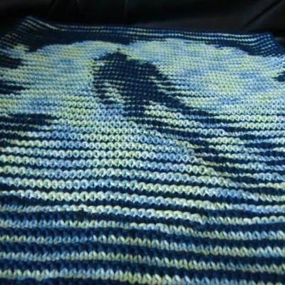 DIY Strickanleitung Kissenbezug mit Taucher (Illusionsstricken / Schattenstricken)