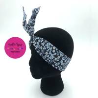 Haarband mit Draht - Gänseblümchen-Blau Design Bild 2