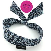 Haarband mit Draht - Gänseblümchen-Blau Design Bild 4