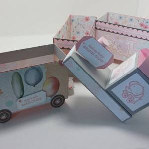 Geschenk Baby Girl Geburt Verpackung Zug Baby Bayparty Geschenkbox Geschenkschachtel Bild 5