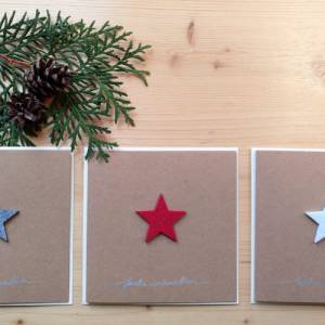 Weihnachtskarte "Filzstern", in 4 Varianten Bild 2
