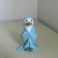 Figur Ente Badeente mit Handtuch für die Deko oder Geldgeschenke basteln  - Gartenteichdekoration - Wellnessgutschein Bild 1