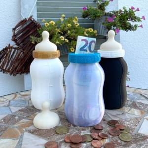 Babyflasche Spardose, personalisiert - über 50 Farben Bild 2