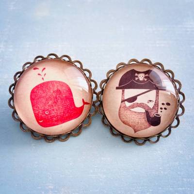 Broschen Set Wal und Seemann /// ABVERKAUF