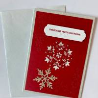 3D Weihnachtskarte mit geprägten& ausgestanzten Sternen in Silber Handarbeit Stampin'Up!Unikat Bild 1