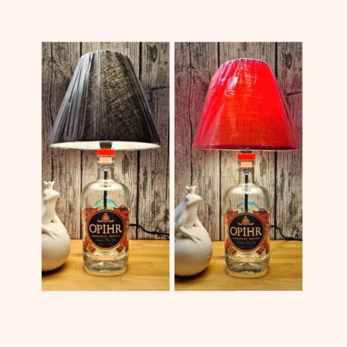 Opihr Gin Flaschenlampe, Bottle Lamp 1,0 l - Handmade UNIKAT Upcycling