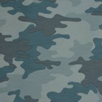 ♕ Sweat French Terry in Camouflage blau 50 x 150 cm Army Military ♕ Bild 2