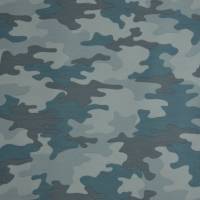 ♕ Sweat French Terry in Camouflage blau 50 x 150 cm Army Military ♕ Bild 3