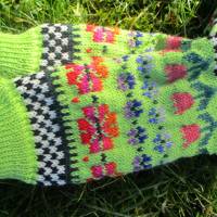 Bunte Socken Gr. 39/40 - gestrickte Socken in nordischen Fair Isle Mustern Bild 3