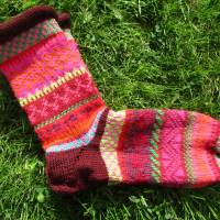 Bunte Socken Gr. 40/41 - gestrickte Socken in nordischen Fair Isle Mustern Bild 1