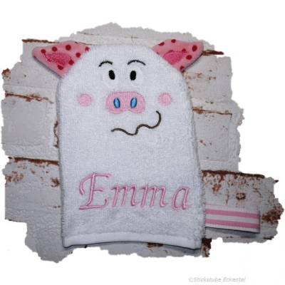 Waschlappen mit Name Emma Waschhandschuhe