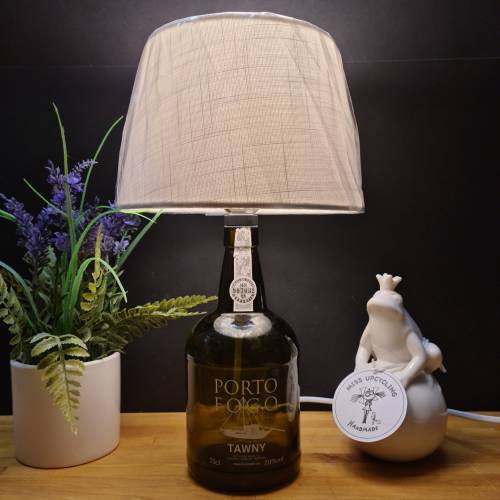 Porto Fogo Tawny 0,75l Bottle Lamp - Flaschenlampe - Handmade UNIKAT