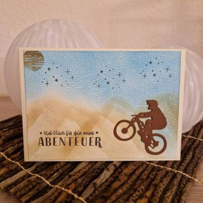 Fahrrad / Geburtstag / Geburtstagskarte / Radfahren / Berge / Sterne / Abenteuer / Glück