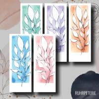 5 Lesezeichen Namen Set floral | Kunstdruck | Personalisierter Name | Lesezeichen Blumen weiß Bild 1