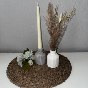 Kerzenhalter für Stabkerze / Kerzenständer / Vase / Rillen / geriffelt /  Raysin handgemacht  Skandi Boho Hygge Geschenk Bild 2