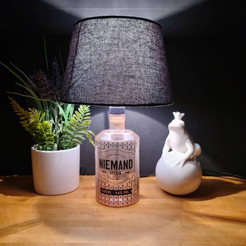 NIEMAND Gin 0,5l  Flaschenlampe, Bottle Lamp - Handmade UNIKAT Upcycling