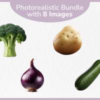 Gemüse PNG Stockphoto Bundle - 8 Fotorealistische Bilder, Transparenter Hintergrund - Kommerziell Nutzbar Bild 2