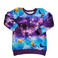 Sweatshirt gr. 104 Planeten lila blau handmade Bild 1