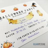 4er Set Halloween Einladungskarten für Kinderpartys | Blanko zum Selbstausfüllen | A6 Halloween Karte mit Umschlag Bild 5