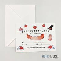 4er Set Halloween Einladungskarten für Kinderpartys | Blanko zum Selbstausfüllen | A6 Halloween Karte mit Umschlag Bild 7