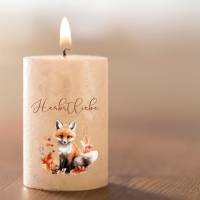 Herbst Kerzentattoo Vorlage PDF Bundle, Kerzensticker Paket bunt für Stumpenkerzen, Kerzen gestalten Herbstliebe, DIY Bild 9