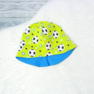 Sonnen-Hut mit Nackenschutz KU 46-49 Fußball-Motiv Bild 2