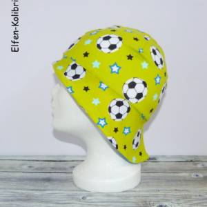 Sonnen-Hut mit Nackenschutz KU 46-49 Fußball-Motiv Bild 3