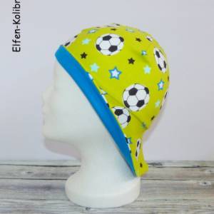 Sonnen-Hut mit Nackenschutz KU 46-49 Fußball-Motiv Bild 4