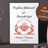 Geldgeschenk zur Diamanthochzeit personalisiert | Geldgeschenkverpackung Jubiläumsgeschenk 60 Jahre Ehe | Geschenk Bild 3