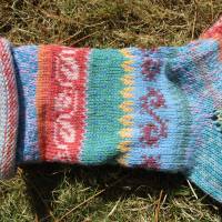 Bunte Socken Gr. 39-40 - gestrickte Socken in nordischen Fair Isle Mustern Bild 3