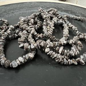 Endlose Splitterkette Schneeflocken Obsidian, 2,2 Meter lang - K4 Bild 1
