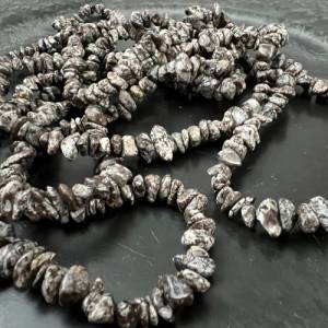Endlose Splitterkette Schneeflocken Obsidian, 2,2 Meter lang - K4 Bild 3
