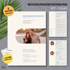 Wohnungsbewerbung - Wohnung Bewerbung - Bewerbungsvorlage Wohnung Paare + Formulare - Deutsch - Word + Pages Nr.2 Bild 1