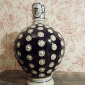 Großer Krug Ton Keramik Vase Blumenvase original Gerzit Kanne Bauernhaus Landhaus Cottage Stil Vintage Brocante Shabby C Bild 2