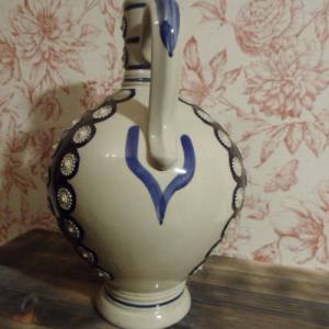 Großer Krug Ton Keramik Vase Blumenvase original Gerzit Kanne Bauernhaus Landhaus Cottage Stil Vintage Brocante Shabby C Bild 4