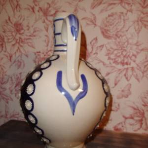 Großer Krug Ton Keramik Vase Blumenvase original Gerzit Kanne Bauernhaus Landhaus Cottage Stil Vintage Brocante Shabby C Bild 5