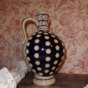 Großer Krug Ton Keramik Vase Blumenvase original Gerzit Kanne Bauernhaus Landhaus Cottage Stil Vintage Brocante Shabby C Bild 6