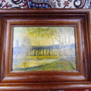 Ölgemälde Gemälde Ölbild Birken Landschaftsbild Landhaus Cottage Bild 1