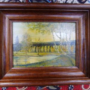 Ölgemälde Gemälde Ölbild Birken Landschaftsbild Landhaus Cottage Bild 2