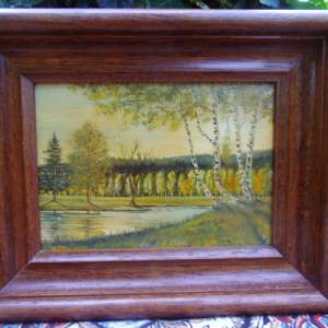 Ölgemälde Gemälde Ölbild Birken Landschaftsbild Landhaus Cottage Bild 3