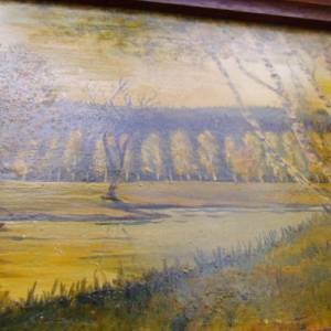Ölgemälde Gemälde Ölbild Birken Landschaftsbild Landhaus Cottage Bild 7