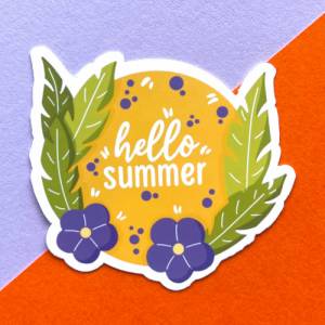 Summer Sticker Set, 6 sommerliche Sticker, Vinyl Sticker Urlaubsmotive im Set, Aufkleber "Summer Vibes" glänzend Bild 4