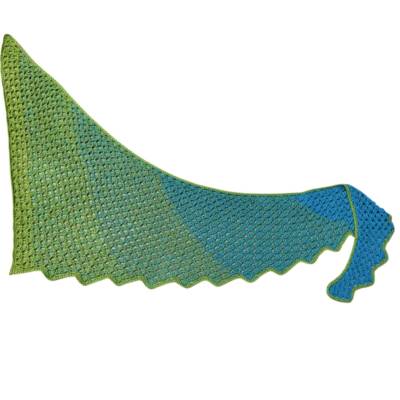 Drachenschwanz gehäkelt – Zackenschal Dragonlady, eleganter Schal mit Wow-Effekt