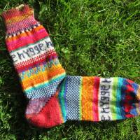 Bunte Socken hygge Gr. 40/41 - gestrickte Socken in nordischen Fair Isle Mustern Bild 1