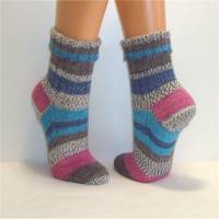 handgestrickte Socken, Strümpfe Gr. 38/39, Damensocken in einem bunten Mix Bild 4