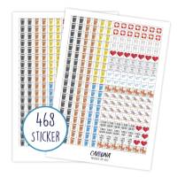 468 Sticker für Familienplaner, Familienkalender und Kalender – Aufkleber für Mülltonnen, Arzttermine, Urlaub usw. Bild 1