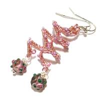 Romantische rosa Ohrringe mit Lampworkperlen an Spiralperle rosegoldfarben Brautschmuck Bild 2