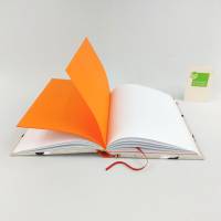 Notizbuch, Papageientaucher, DIN A5, 150 Blatt, orange natur, handgefertigt Bild 5